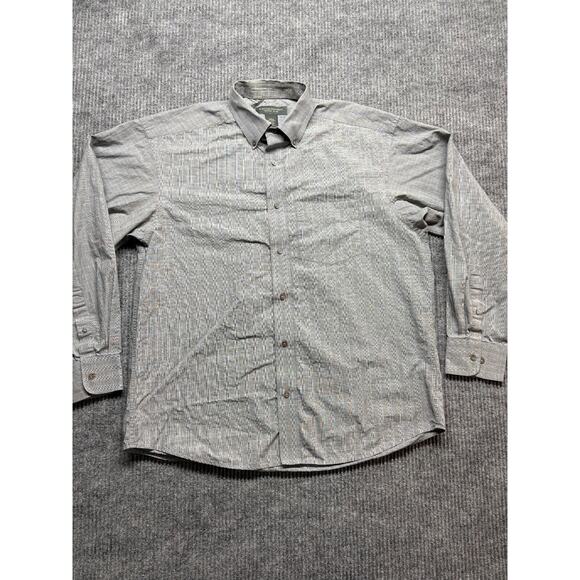 Banana Republic Button Down Shirt Men's Large Gray Check Factory Store Preppy - Picture 1 of 7